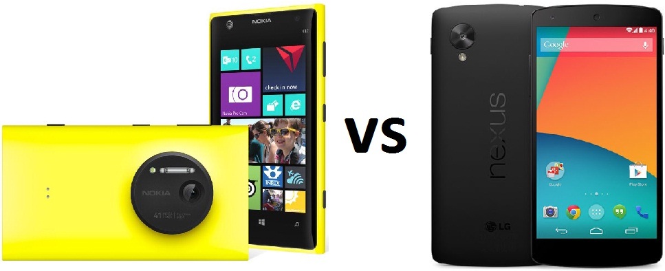 Nokia Lumia 1020 vs Nexus 5