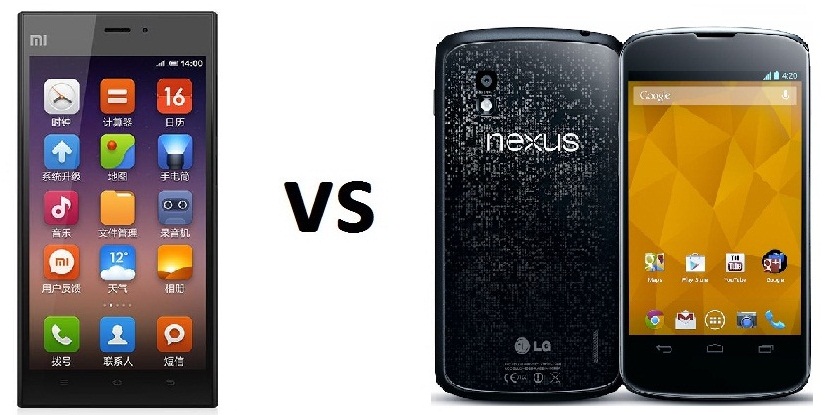 Xiaomi Mi3 vs LG Nexus 4