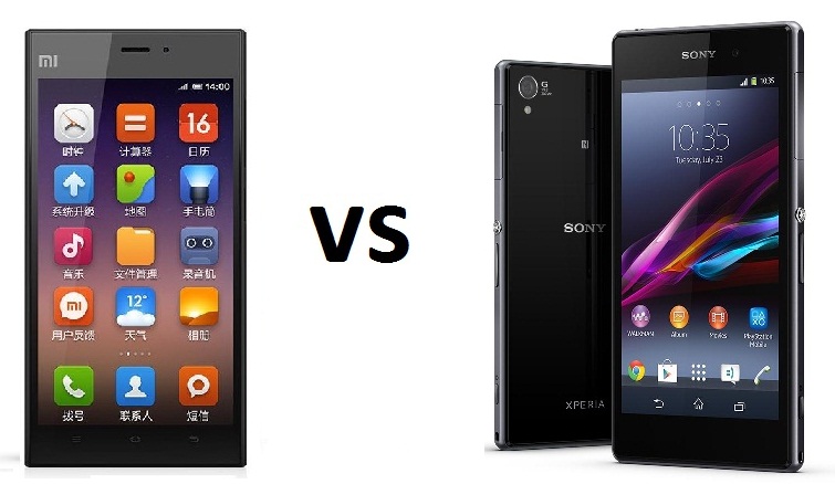 Xiaomi Mi3 vs Sony Xperia Z1