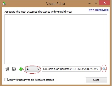 montar carpeta como unidad de windows con Visual subst 2