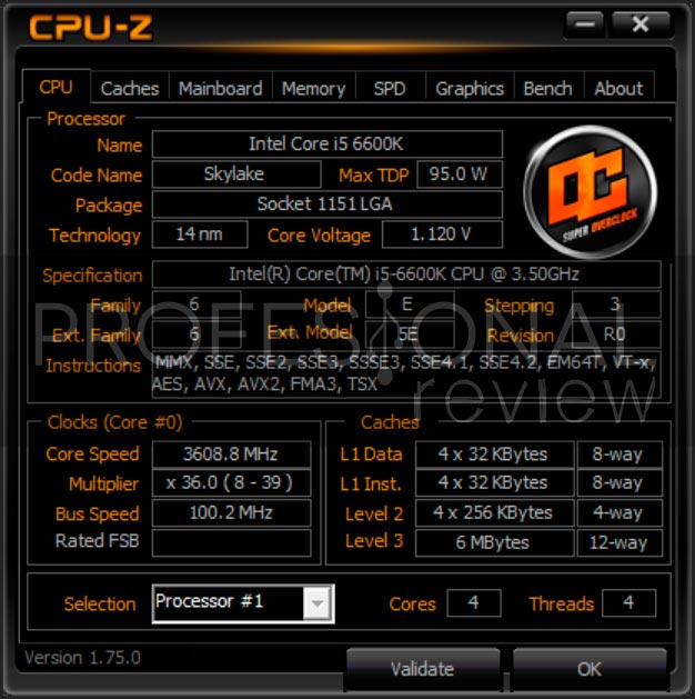 Gigabyte X170 Gaming 3 WS CPUZ