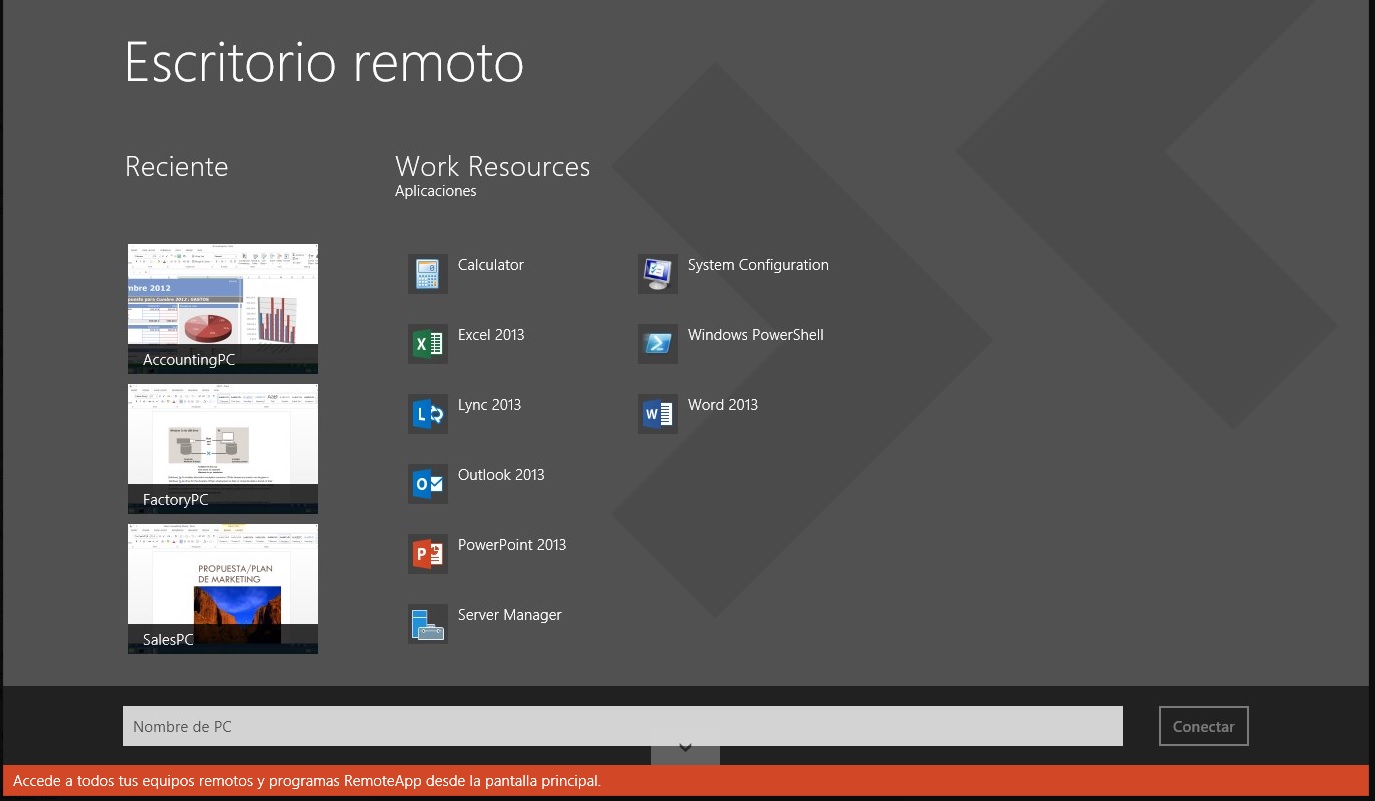 Escritorio remoto de Windows