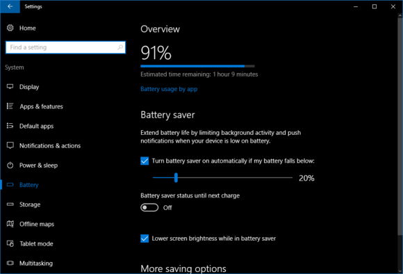 Aprende a activar el ahorro de batería en Windows 10 Anniversary Update 2
