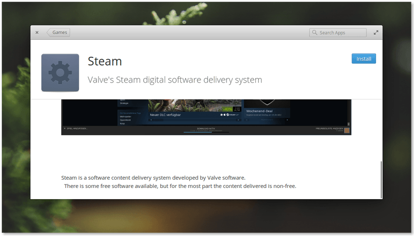 Elementary OS Loki - centro de software - vista Steam