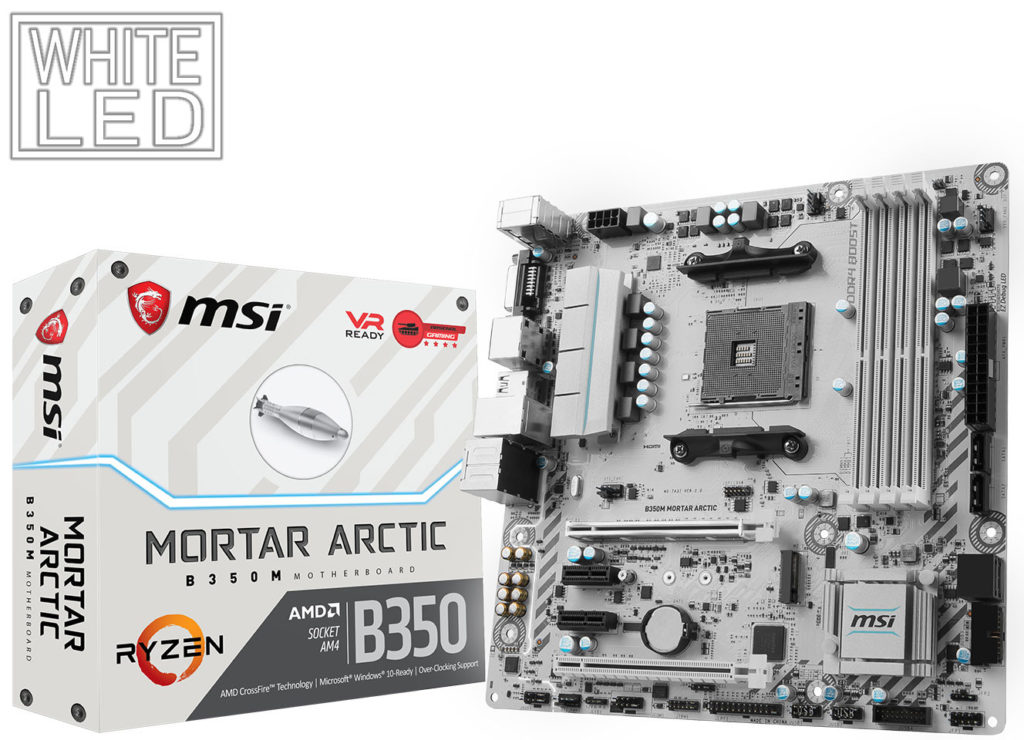 MSI B350 Tomahawk Arctic y B350M Mortar Arctic se visten de blanco ártico MSI B350 Tomahawk Arctic y B350M Mortar Arctic se visten de blanco ártico