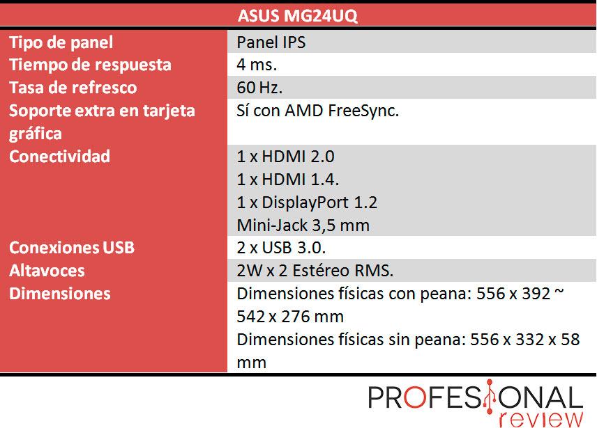 Asus MG24UQ Asus MG24UQ características