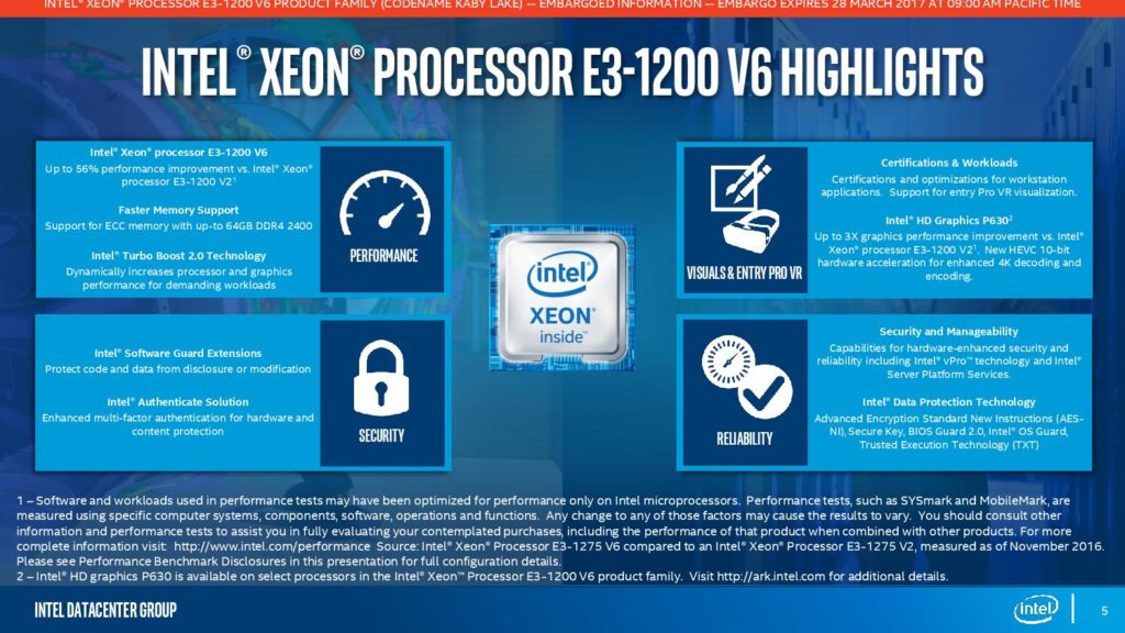 Intel Xeon E3-1200 v6