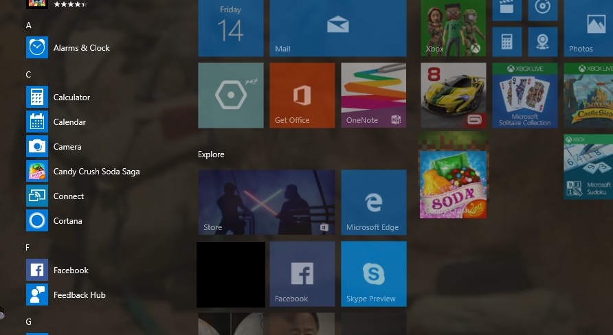 carpetas de aplicaciones al menú Inicio en Windows 10