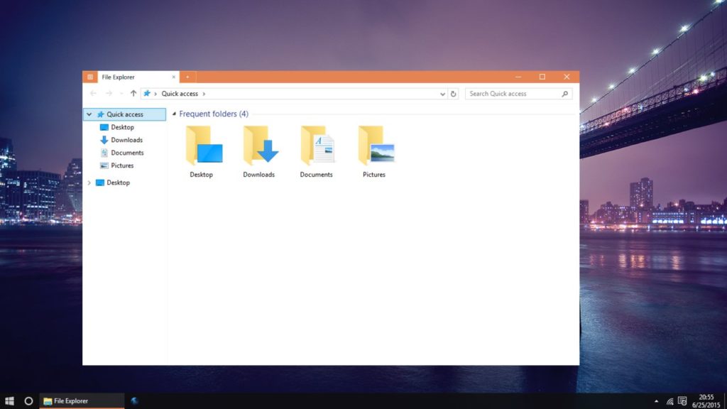 Imagen conceptual de cómo serían las pestañas en el Explorador de Archivos de Windows 10
