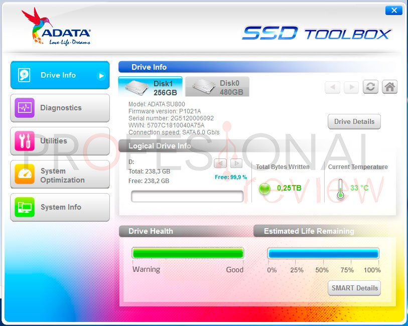 ADATA Ultimate SU800 software