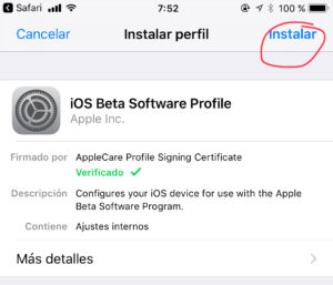 Cómo instalar la beta pública de iOS 11