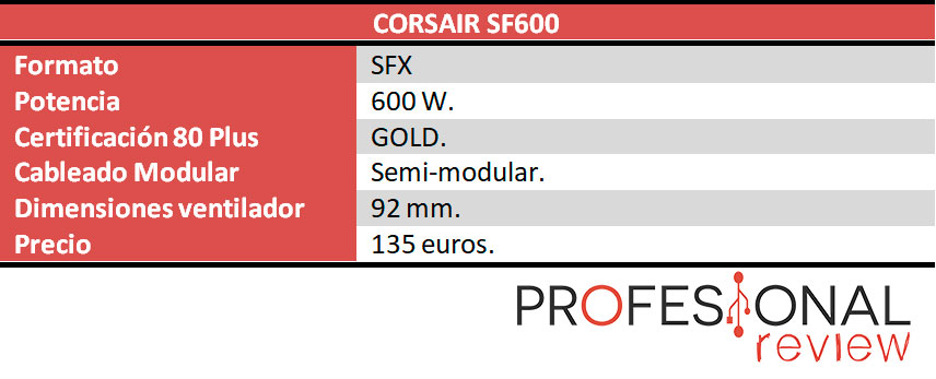 Corsair SF600 caracteristicas