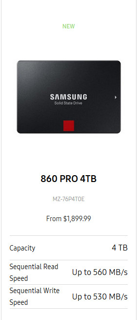 Samsung 860 Pro de 4 TB