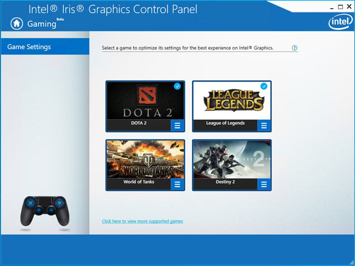Intel añade un panel de control para optimizar juegos