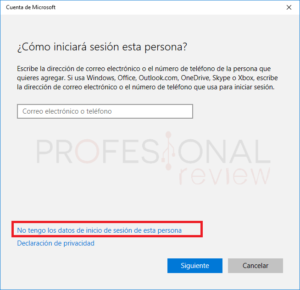 control parental de Windows 10
