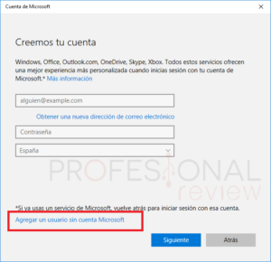 control parental de Windows 10