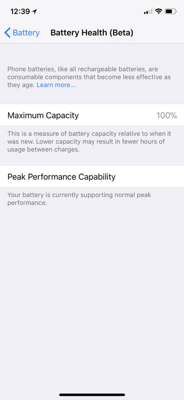 iOS 11.3 monitor del estado de la batería