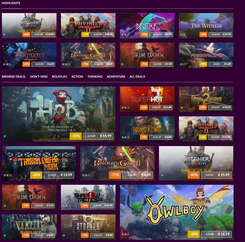 GOG GOG rebaja más de 150 juegos