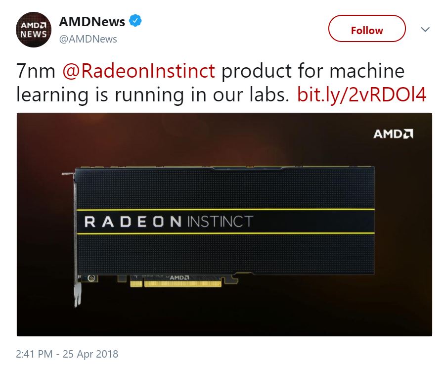 Nuevas AMD Radeon Instinct basadas en Vega 20 a 7 nm este año