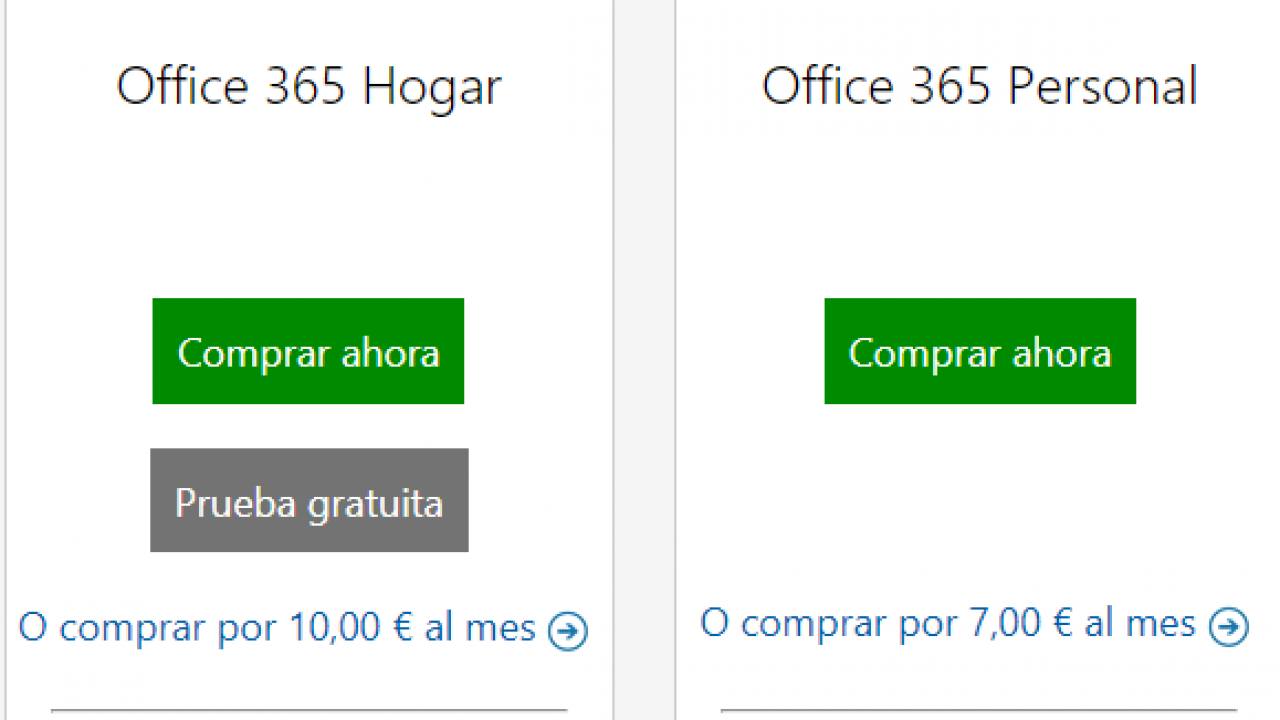 En qué se diferencian Office 365 Hogar y Office 365 Personal