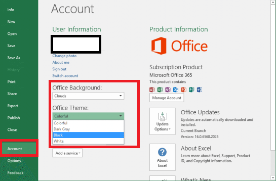 Cómo activar el tema negro o modo oscuro en Microsoft Office