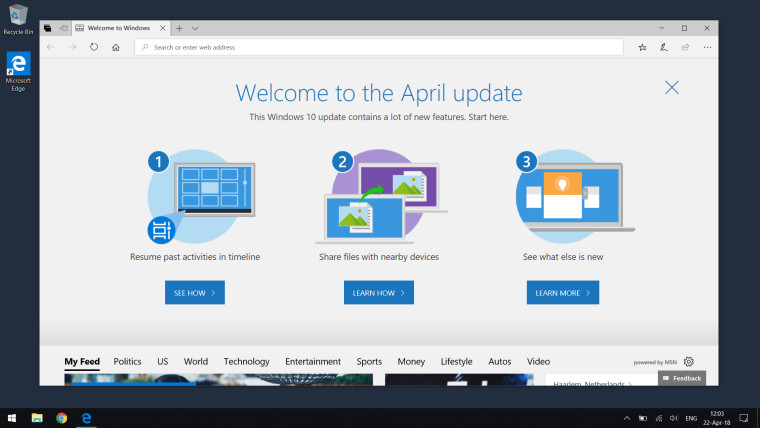 Windows 10 April Update Windows 10 April Update estará disponible el próximo día 8 de mayo