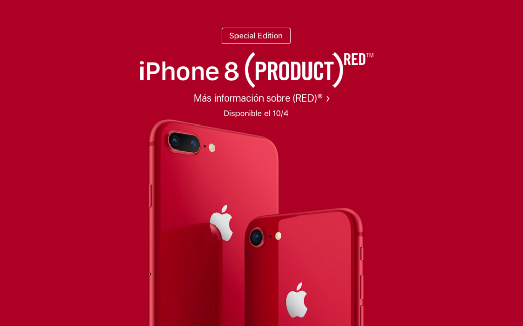 Apple lanza lanza el iPhone 8 y 8 Plus PRODUCT (RED) Special Edition