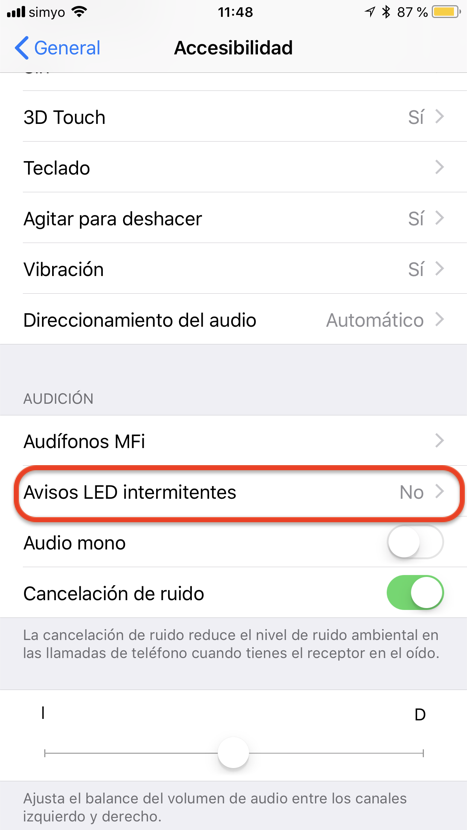 Cómo activar las Notificaciones LED en tu iPhone
