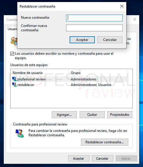 Restablecer contraseña Windows 10 paso26