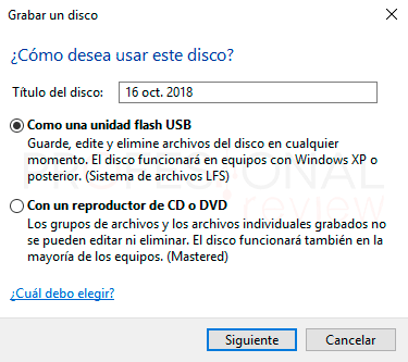 Grabar DVD Windows 10 paso02