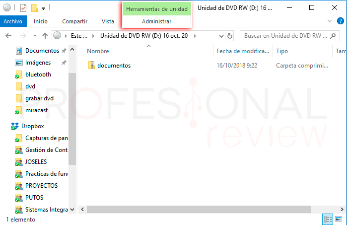 Grabar DVD Windows 10 paso06