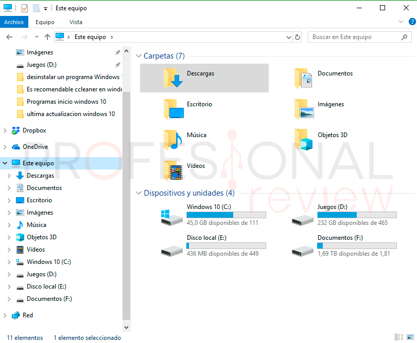Liberar espacio Windows 10 paso01