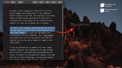 Cómo utilizar recortes de texto en macOS
