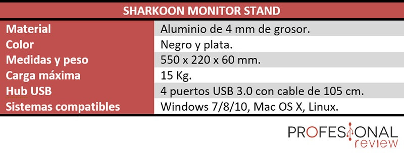 Sharkoon Monitor Stand características