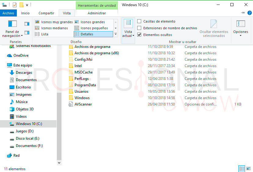 Ver archivos ocultos Windows 10 paso01