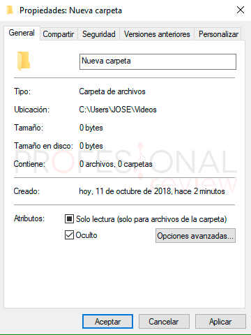 Ver archivos ocultos Windows 10 paso07