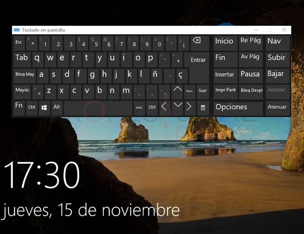 ▷ activar teclado pantalla Windows