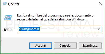 Administrador de disco duro en Windows 10 tuto02