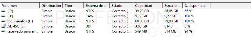 Administrador de disco duro en Windows 10 tuto05