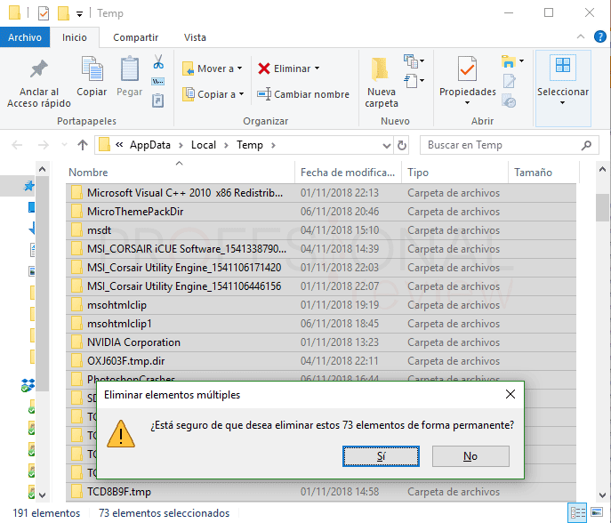 antes de hablar mero ▷ Donde están los archivos temporales en Windows 10 y como eliminarlos