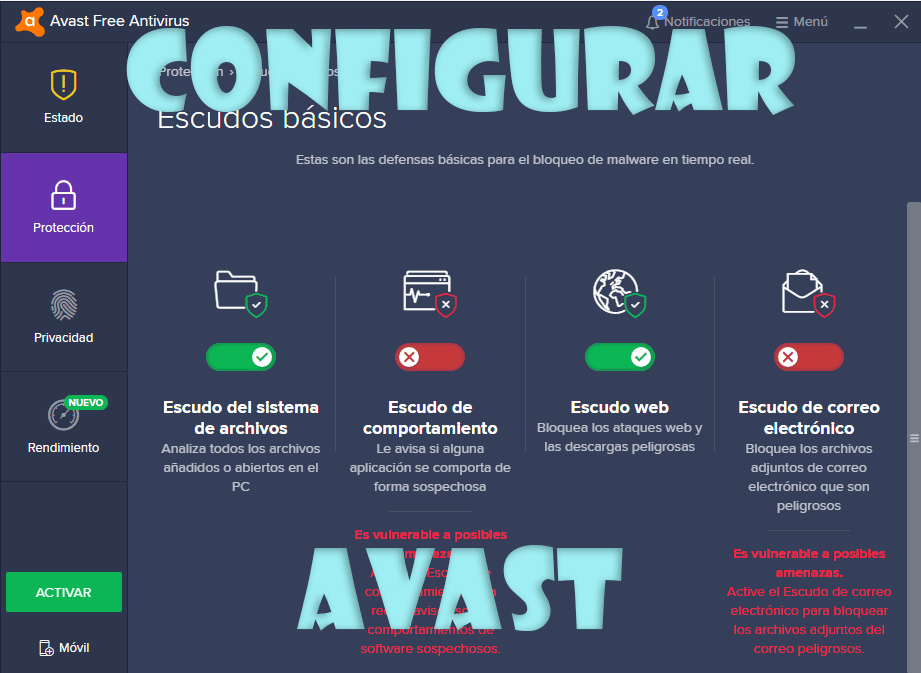 Configurar Avast