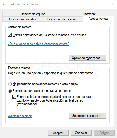 Escritorio remoto Windows 10 paso 06