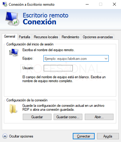 Escritorio remoto Windows 10 paso 12