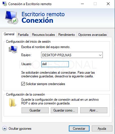 Escritorio remoto Windows 10 paso 15