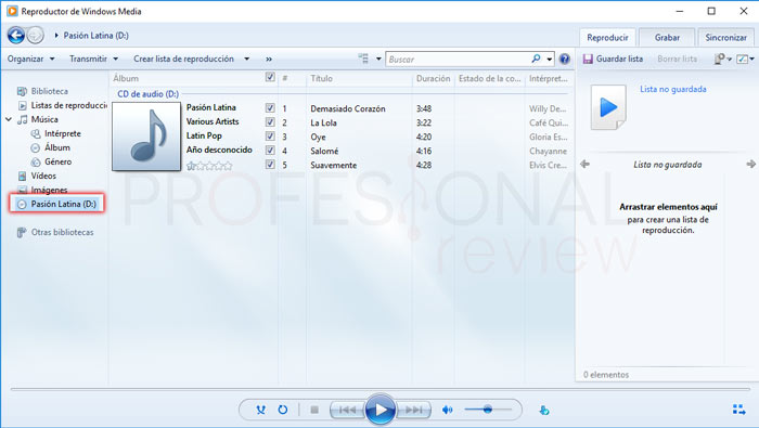 Pasar CD a MP3 Windows 10 tuto01