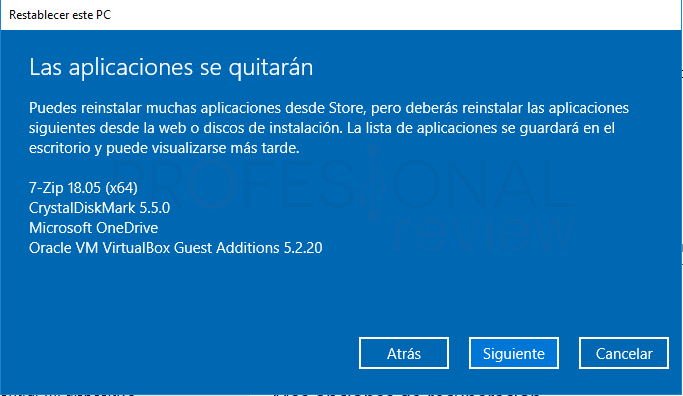 Restaurar de fábrica Windows 10 tuto06