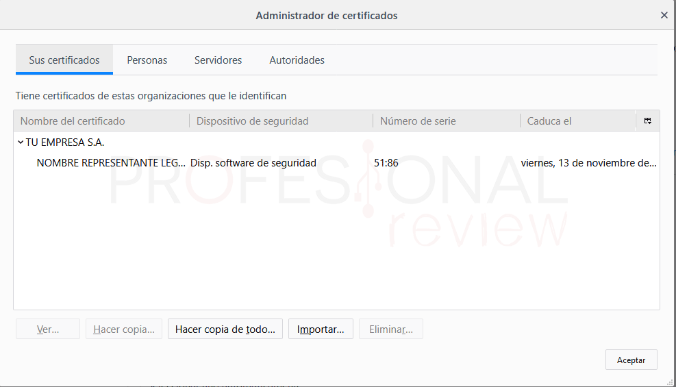 Ubicación certificados digitales en Windows 10 tuto08
