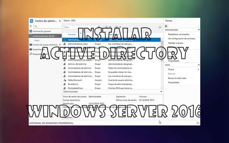 Instalar Active Directory en Windows Server 2016