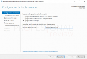 Instalar Active Directory en Windows Server 2016