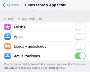 Cómo desactivar las descargas automáticas en iOS 12
